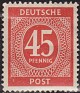 Germany 1946 Numbers 45 Pfennig Red Scott 550